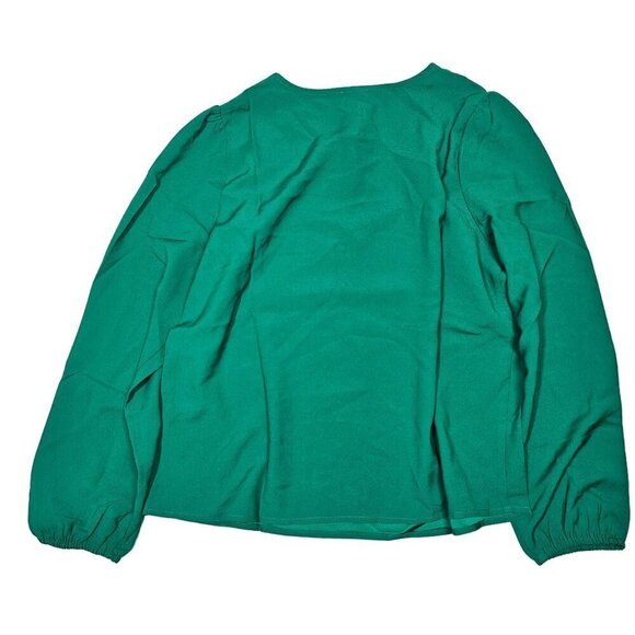J.Crew Petite keyhole Top Long Sleeve Deep Emerald Women Size Medium Petite - Picture 6 of 15